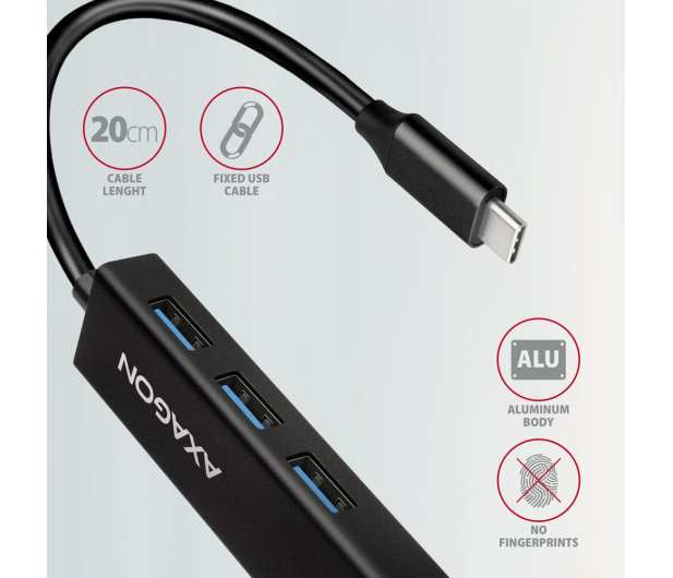 Axagon HMC-GL3A SuperSpeed USB-C hub + gigabit LAN - 1485459 - zdjęcie 4